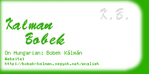 kalman bobek business card
