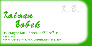kalman bobek business card